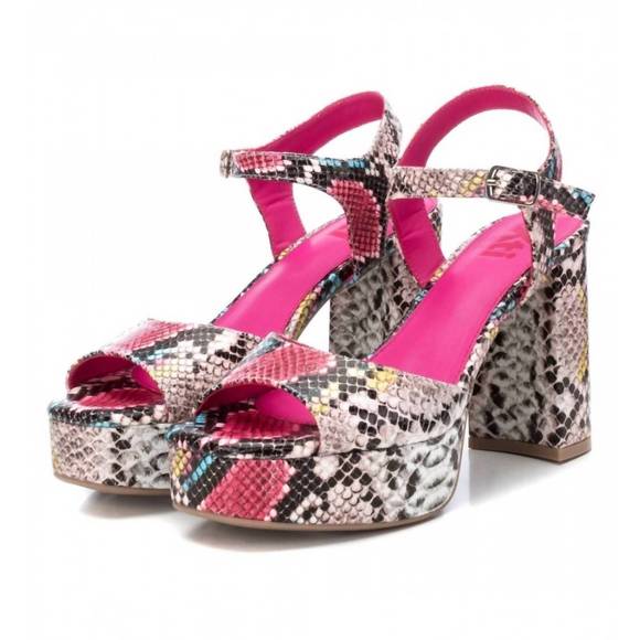 NEW XTI women\'s heeled platform sandals in multicolor